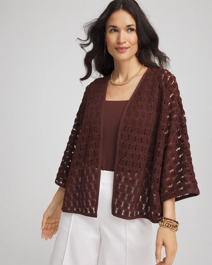 Chico's Women | Short Woven Kimono CACAO