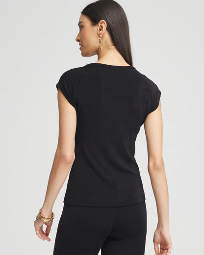 Chico's Women | Travelers™ Cap-Sleeve Top TRAVELERS BLACK