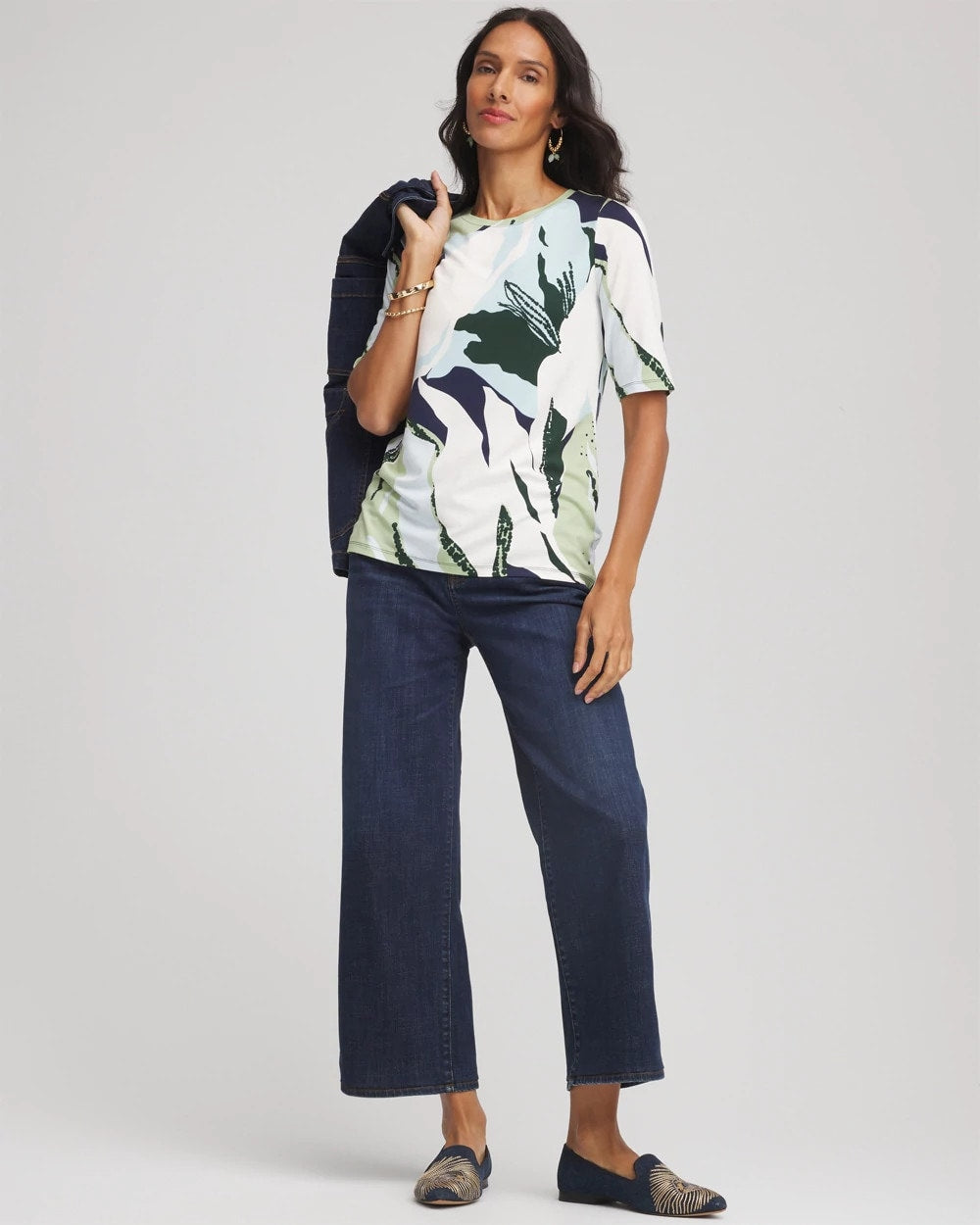 Chico's Women | Touch of Cool™ Elbow-Sleeve Perfect Tee SAGE MEADOW