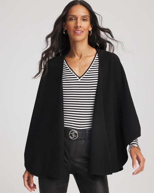 Chico's Women | Crepe Open-Front Ruana BLACK