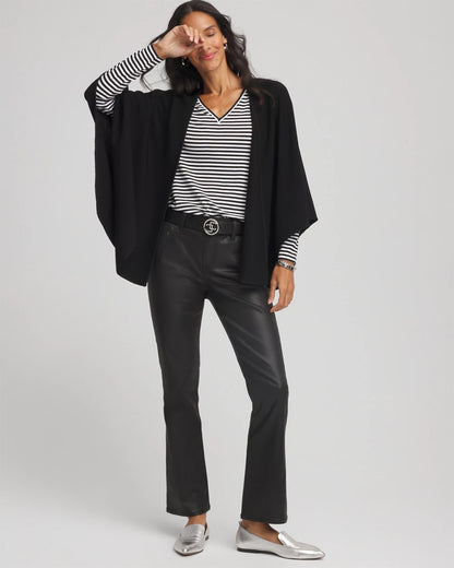 Chico's Women | Crepe Open-Front Ruana BLACK