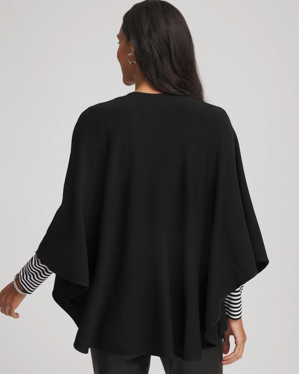 Chico's Women | Crepe Open-Front Ruana BLACK