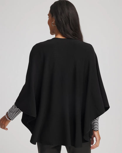 Chico's Women | Crepe Open-Front Ruana BLACK