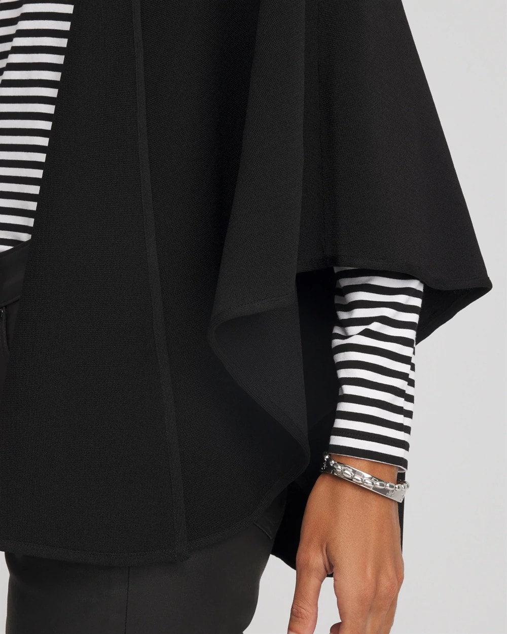 Chico's Women | Crepe Open-Front Ruana BLACK