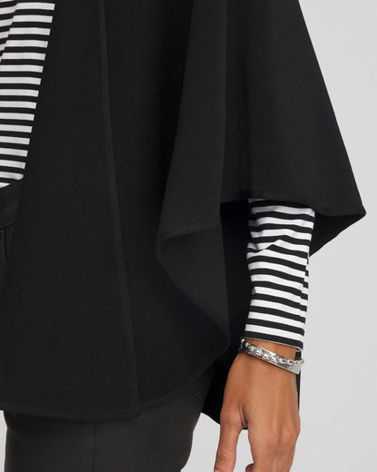Chico's Women | Crepe Open-Front Ruana BLACK