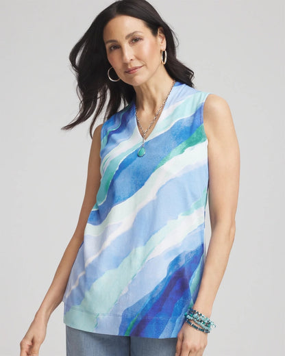 Chico's Women | Ocean Pima Sleeveless V-Neck Tunic RICH COBALT