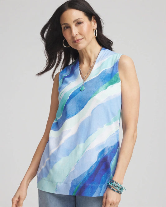 Chico's Women | Ocean Pima Sleeveless V-Neck Tunic RICH COBALT