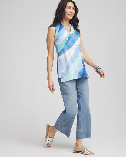 Chico's Women | Ocean Pima Sleeveless V-Neck Tunic RICH COBALT