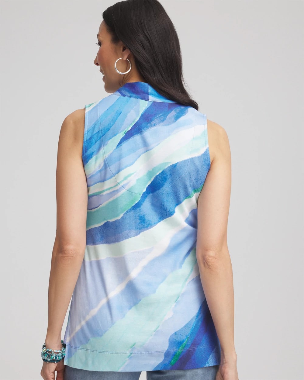 Chico's Women | Ocean Pima Sleeveless V-Neck Tunic RICH COBALT