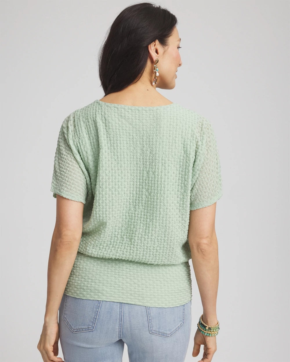 Chico's Women | Jacquard Banded Hem Top MOROCCAN MINT
