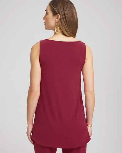 Chico's Women | Travelers™ Knit High-Low Hem Top RUSSET RED