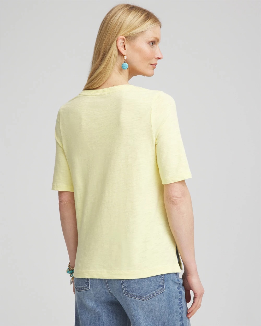 Chico's Women | Slub Elbow-Sleeve Tee BRIGHT YELLOW