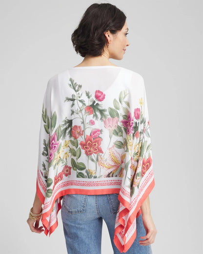 Chico's Women | Wildflower Crepe Boatneck Poncho ALABASTER