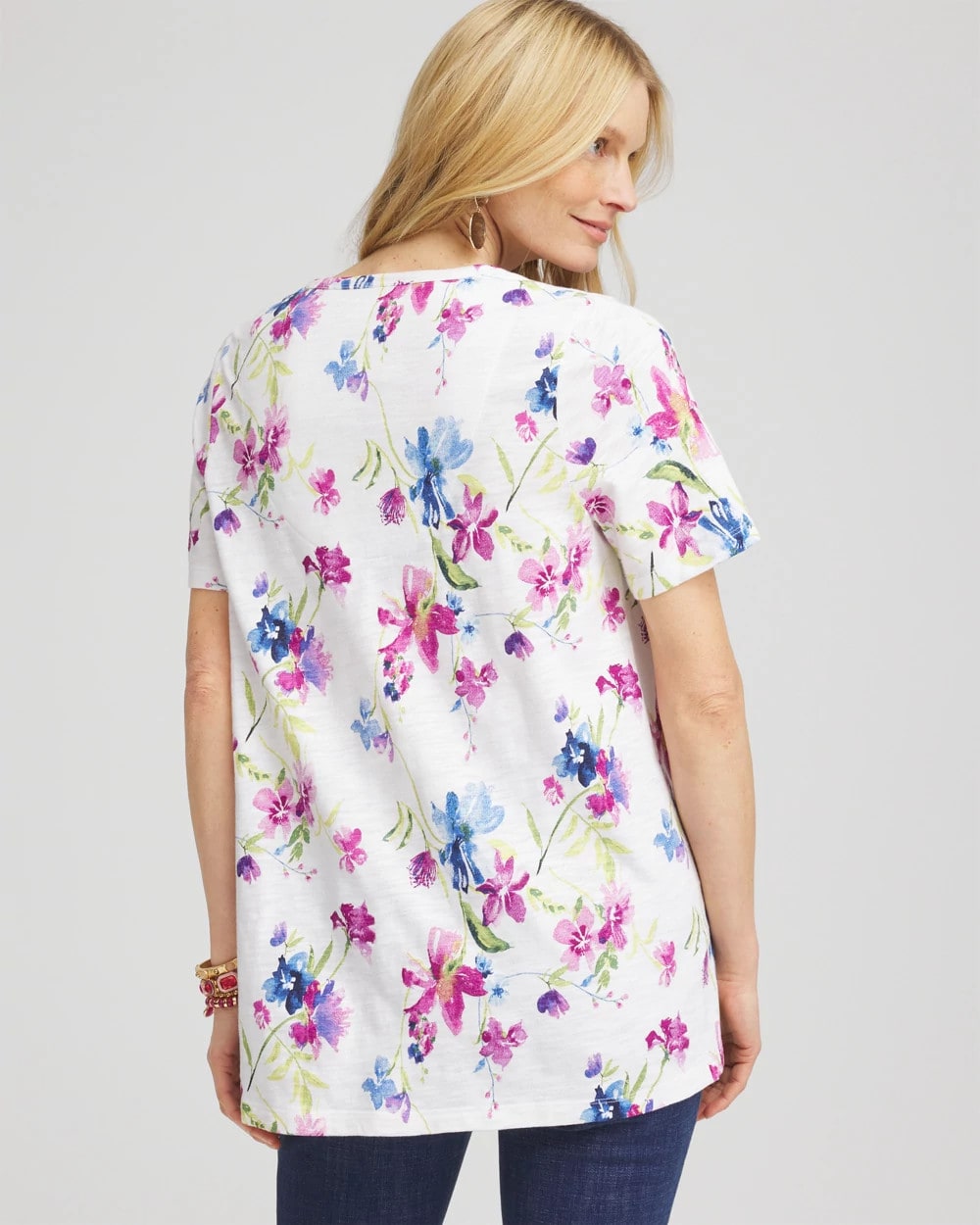 Chico's Women | Wildflower Slub V-Neck Tee ALABASTER