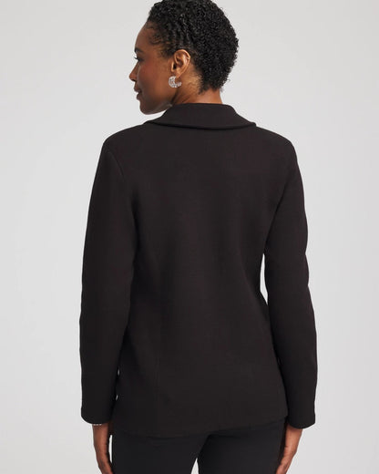 Chico's Women | Single-Breasted Sweater Blazer BLACK