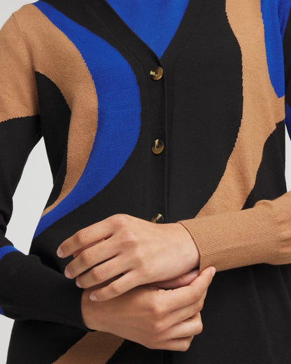 Chico's Women | Ella Colorblock Cardigan Sweater BLACK
