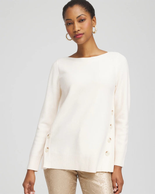 Chico's Women | Button Tunic Sweater ENGLISH CREAM