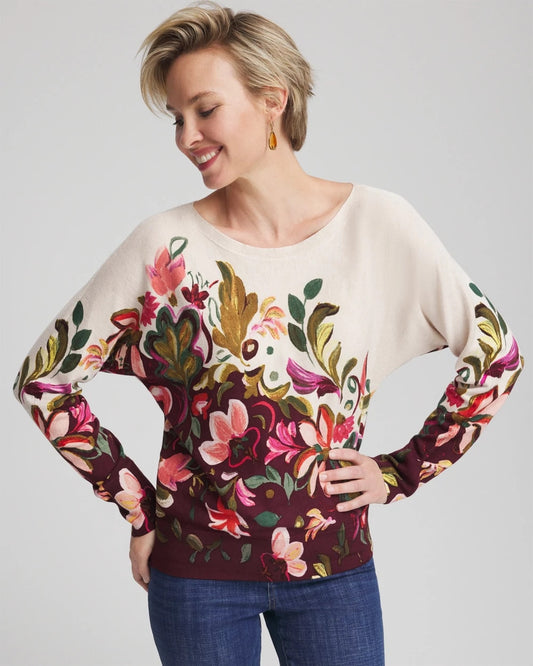 Chico's Women | Ella Dolman Pullover Sweater DEEP CHIANTI