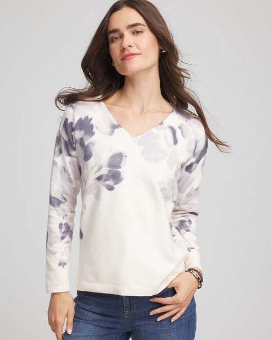 Chico's Women | Printed V-Neck Sweater MULTI