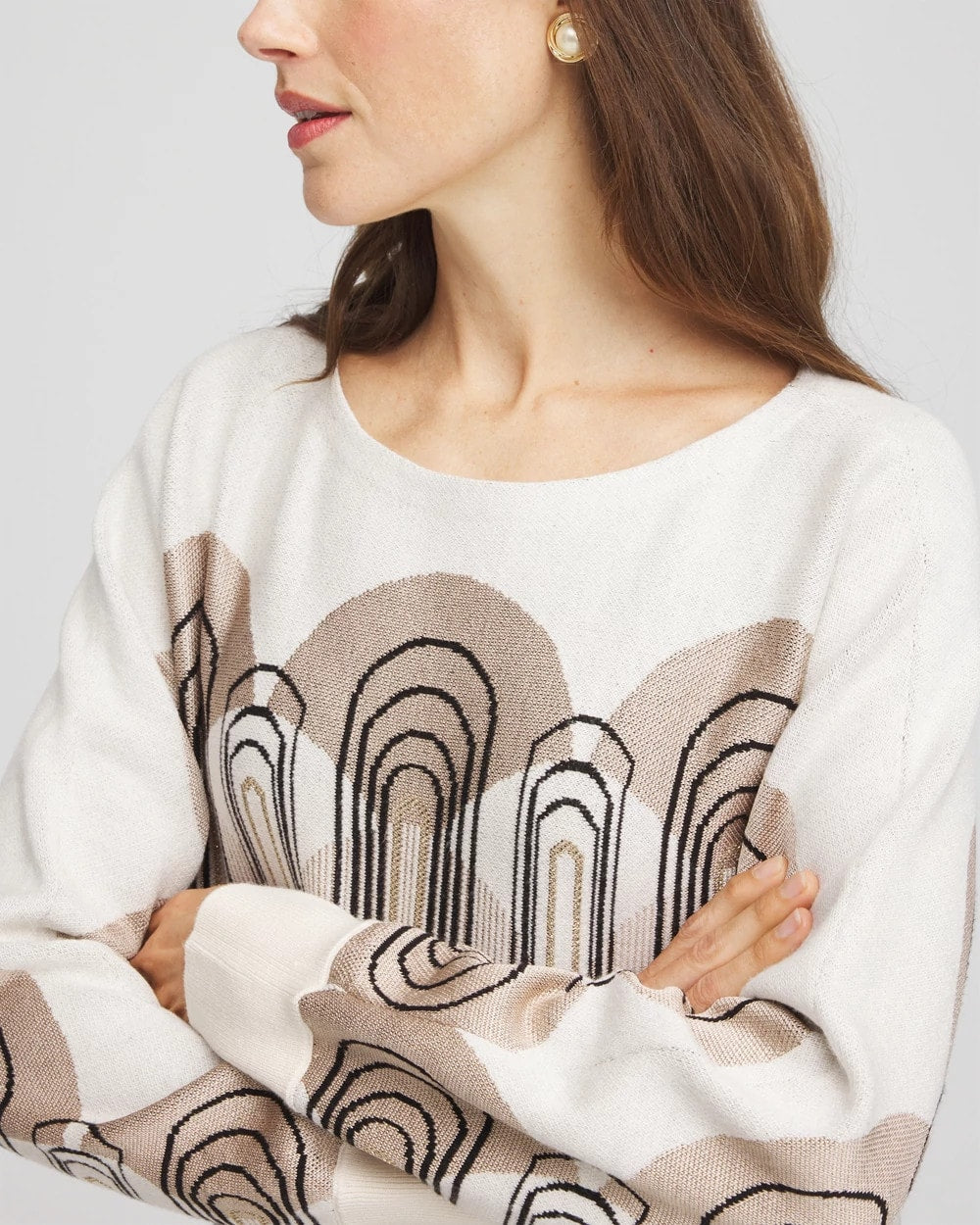 Chico's Women | Art Deco Dolman Pullover Sweater ENGLISH CREAM