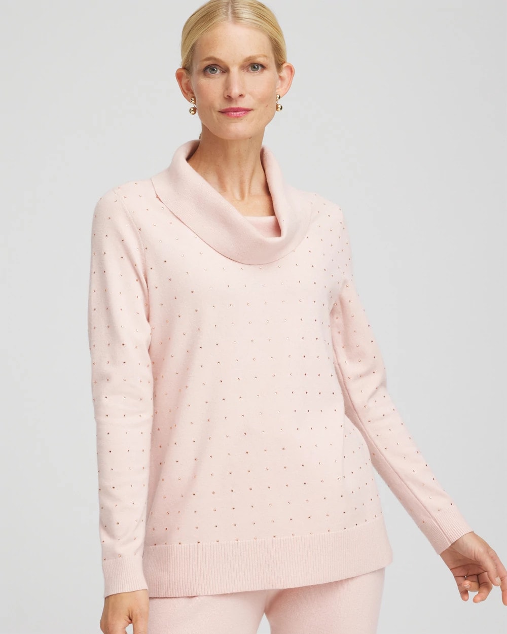Chico's Women | Zenergy® Luxe Diamante Cowlneck Tunic ROSE SMOKE