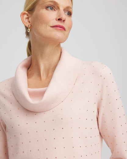 Chico's Women | Zenergy® Luxe Diamante Cowlneck Tunic ROSE SMOKE