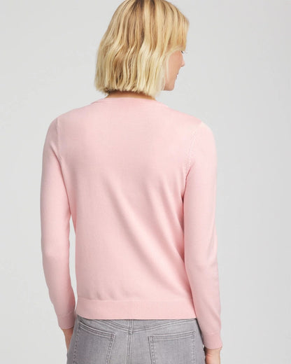 Chico's Women | Crewneck Cardigan BLUSHED