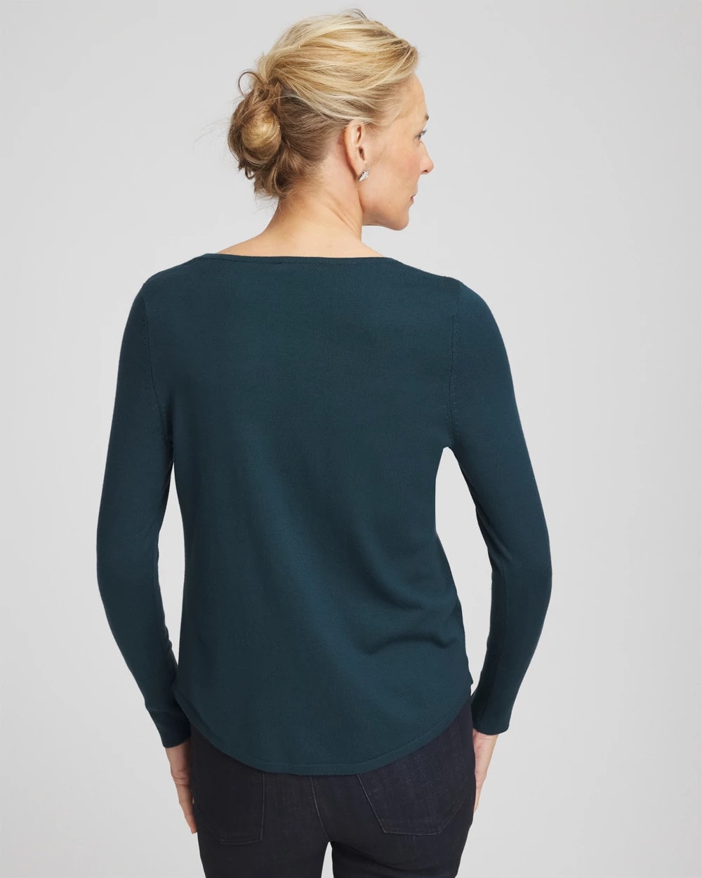 Chico's Women | Ella V-Neck Pullover Sweater TEAL SHADOW