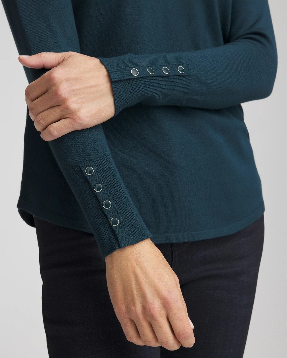 Chico's Women | Ella V-Neck Pullover Sweater TEAL SHADOW