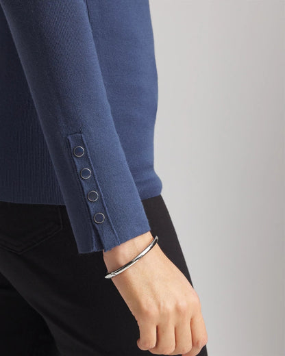 Chico's Women | Ella Button Cuff Turtleneck Sweater INDIGO SKY