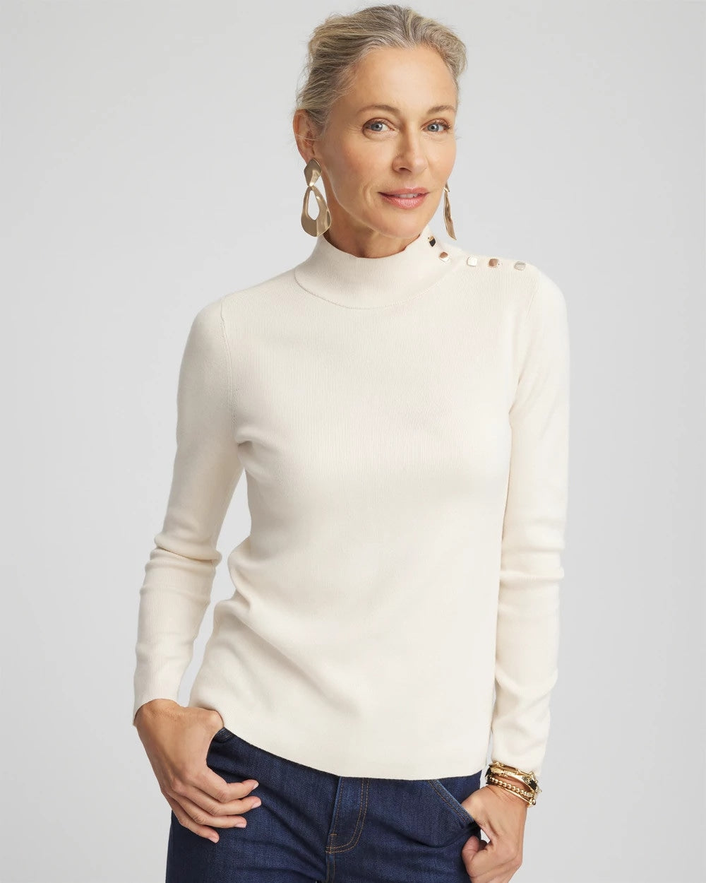 Chico's Women | Ella Mockneck Sweater ENGLISH CREAM