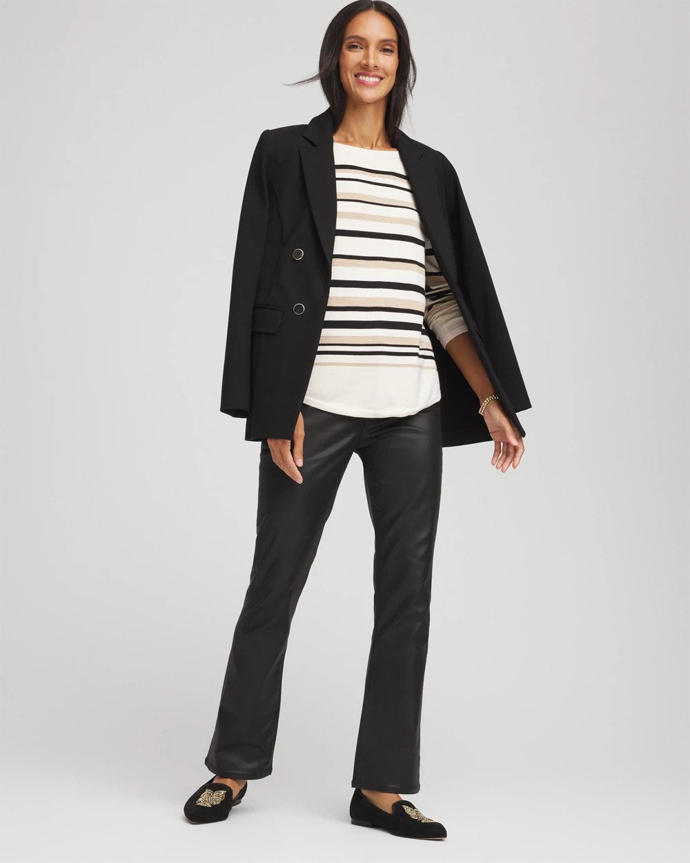 Chico's Women | Ella Stripe Boatneck Sweater ENGLISH CREAM