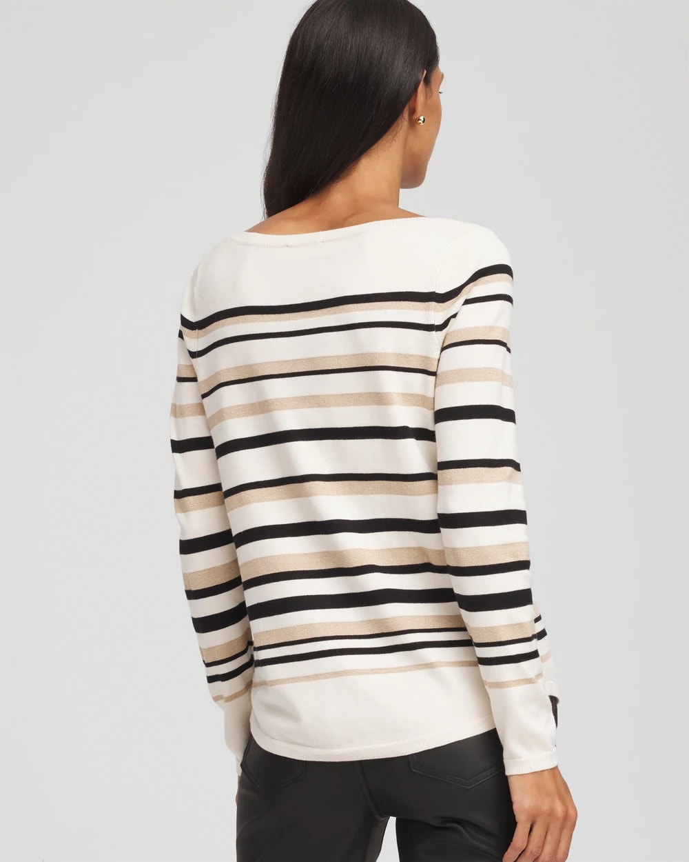 Chico's Women | Ella Stripe Boatneck Sweater ENGLISH CREAM