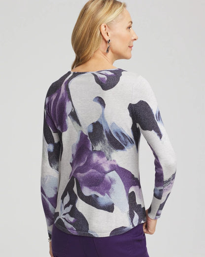 Chico's Women | Ella V-Neck Pullover Sweater PURPLE ELIXIR