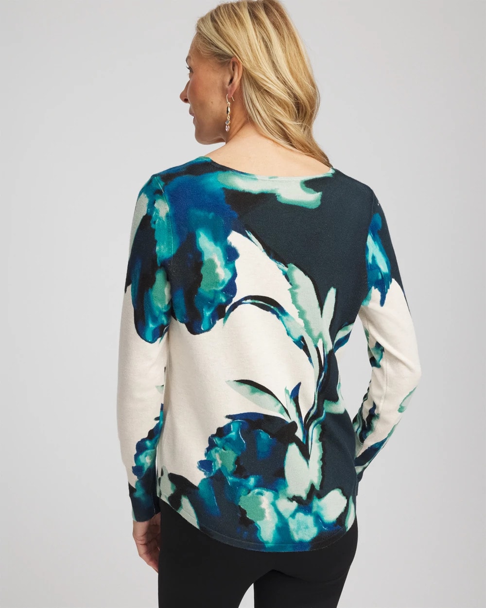 Chico's Women | Ella Glacier V-Neck Pullover TEAL SHADOW