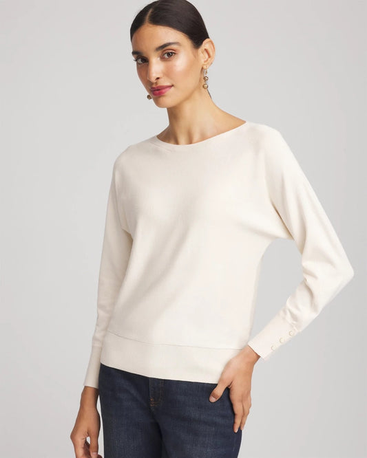 Chico's Women | Ella Boatneck Pullover Sweater ENGLISH CREAM