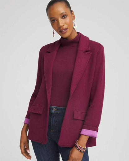 Chico's Women | Single-Breasted Sweater Blazer DEEP CHIANTI