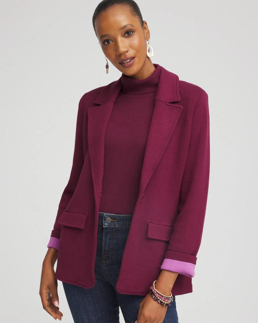 Chico's Women | Single-Breasted Sweater Blazer DEEP CHIANTI