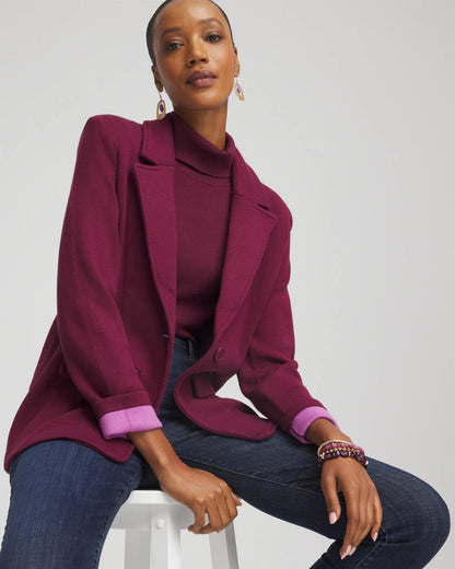 Chico's Women | Single-Breasted Sweater Blazer DEEP CHIANTI