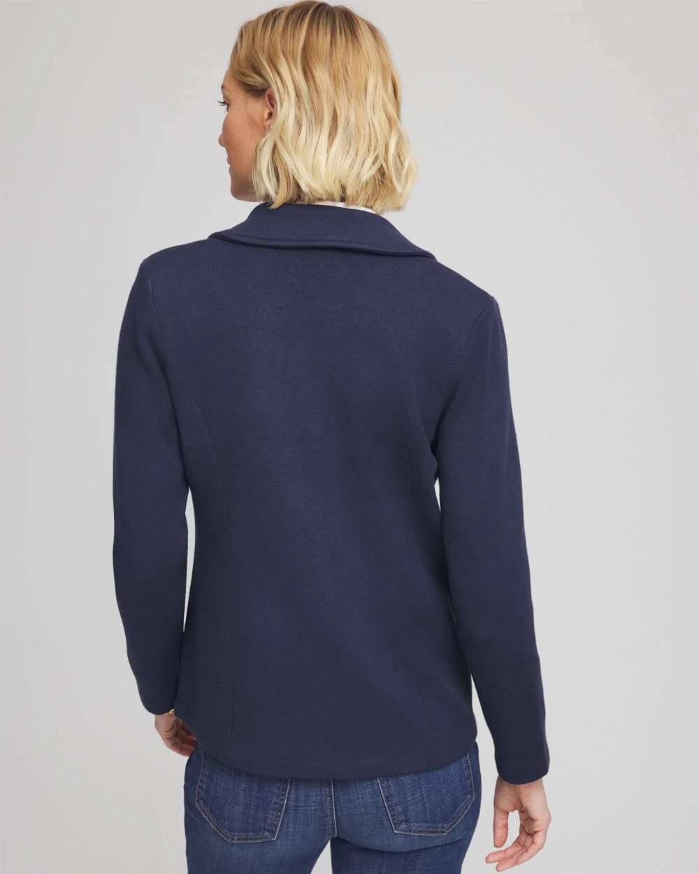 Chico's Women | Single-Breasted Sweater Blazer PASSPORT BLUE