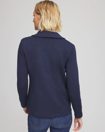Chico's Women | Single-Breasted Sweater Blazer PASSPORT BLUE