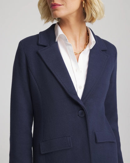 Chico's Women | Single-Breasted Sweater Blazer PASSPORT BLUE