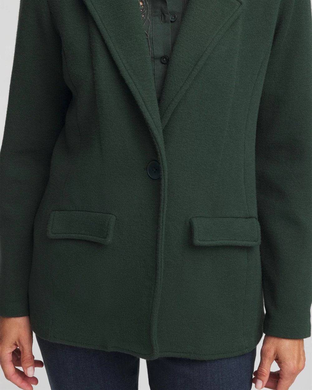 Chico's Women | Single-Breasted Sweater Blazer DARKEST SPRUCE