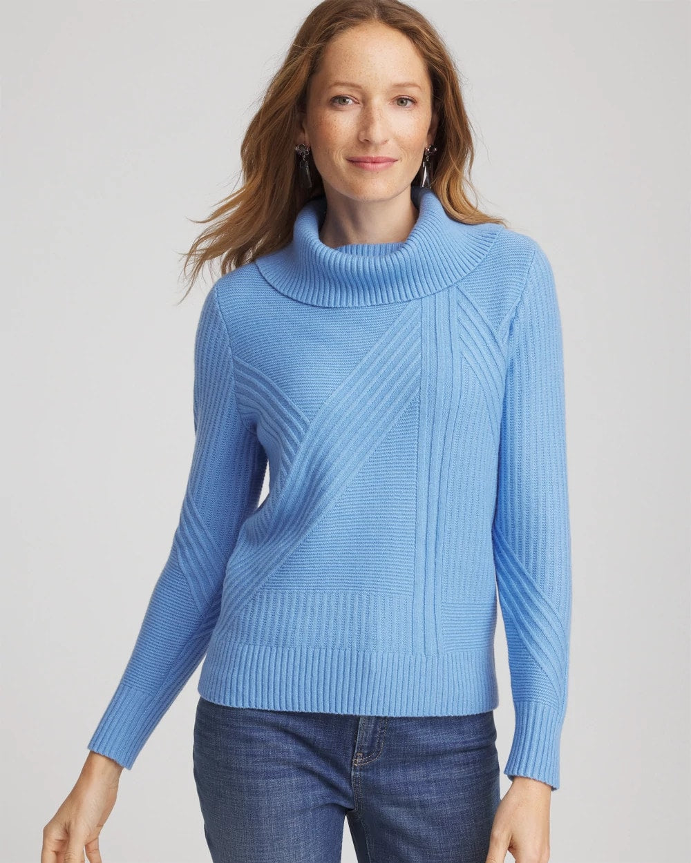 Chico's Women | Ribbed Cowlneck Sweater TIDAL BLUE