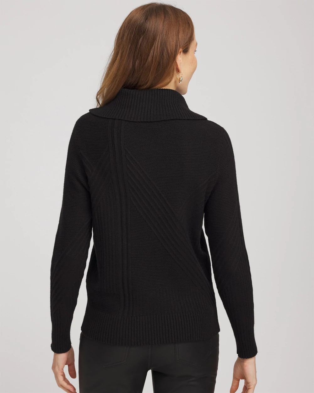 Chico's Women | Ribbed Cowlneck Sweater BLACK