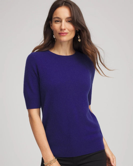 Chico's Women | Crewneck Cashmere Pullover Sweater COBALT