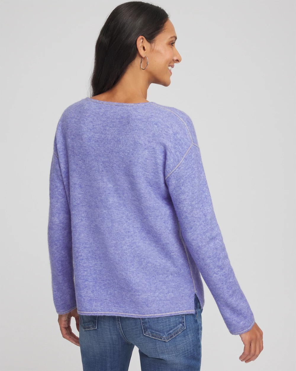 Chico's Women | Contrast Stitch Detail Pullover VIBRANT IRIS