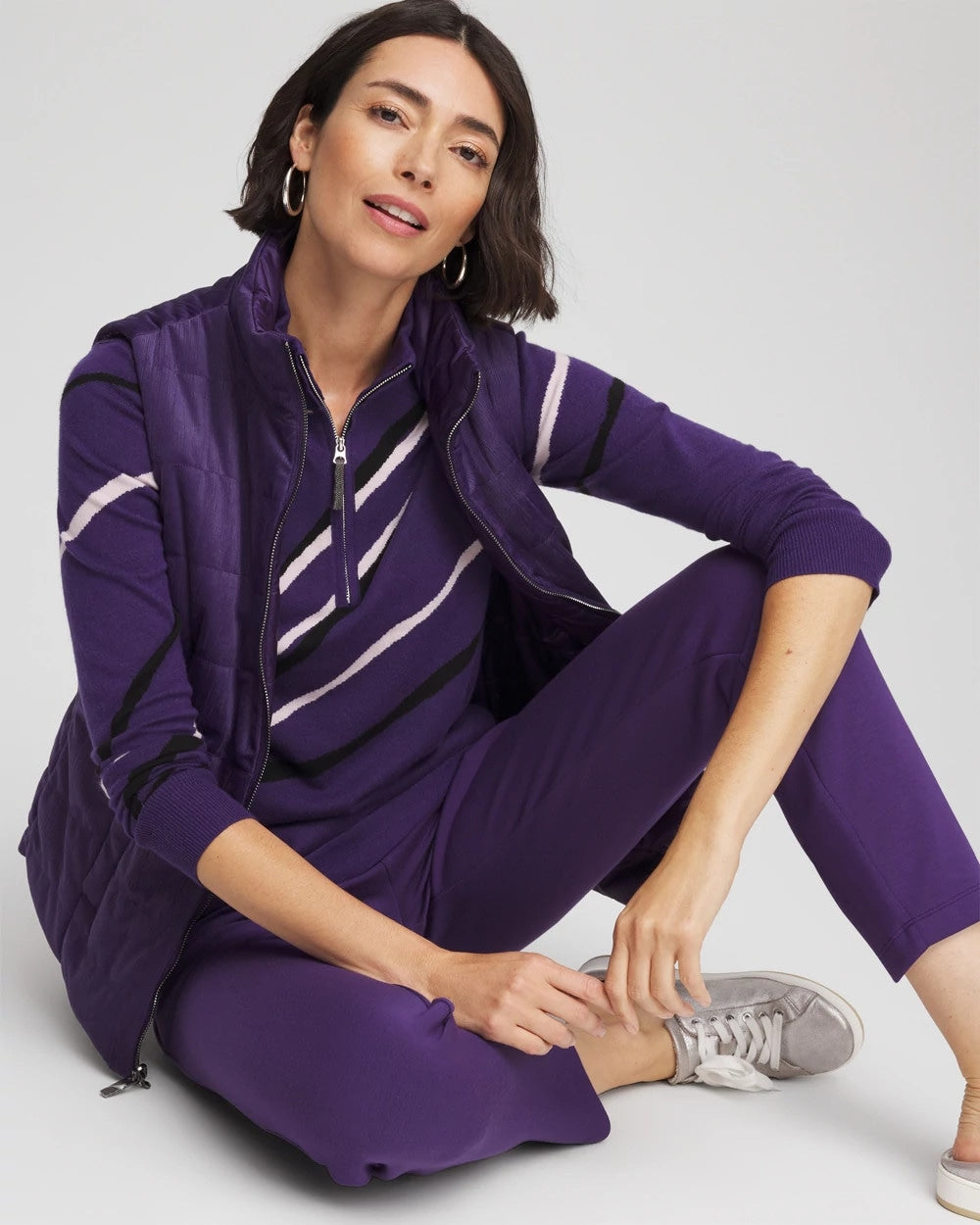 Chico's Women | Zenergy® Luxe Morocco Half-Zip Pullover PURPLE ELIXIR