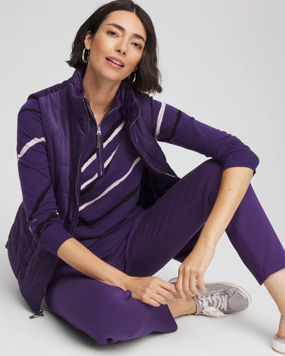 Chico's Women | Zenergy® Luxe Morocco Half-Zip Pullover PURPLE ELIXIR