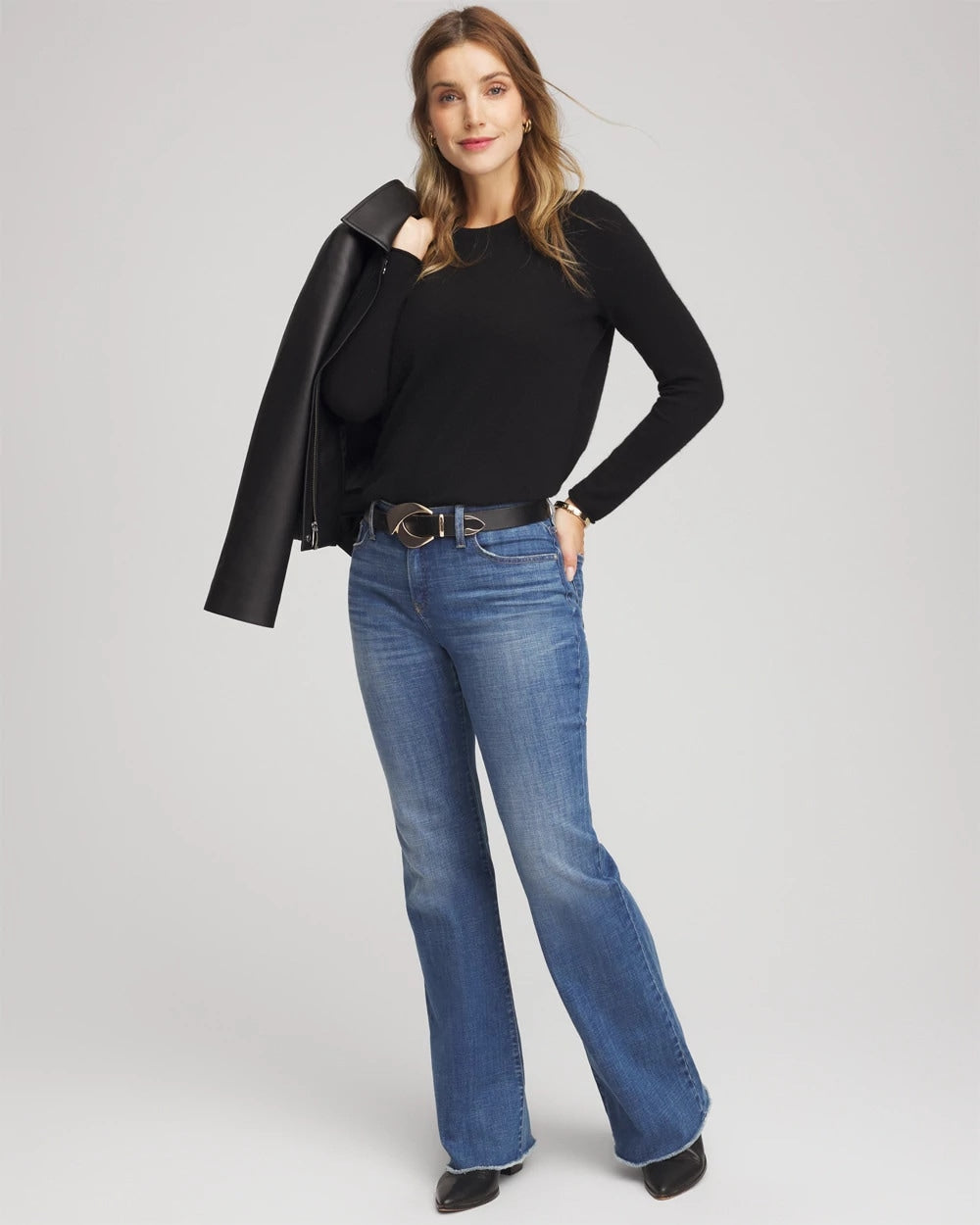 Chico's Women | Crewneck Cashmere Pullover Sweater BLACK